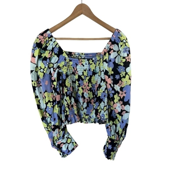 FREE PEOPLE Ariana Print Smocked Elastic Top OB1340366 - Picture 4 of 10